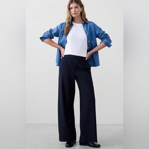 BANANA REPUBLIC FACTORY NWT Women’s Hayden Wide Leg Pants Preppy Navy Size 12